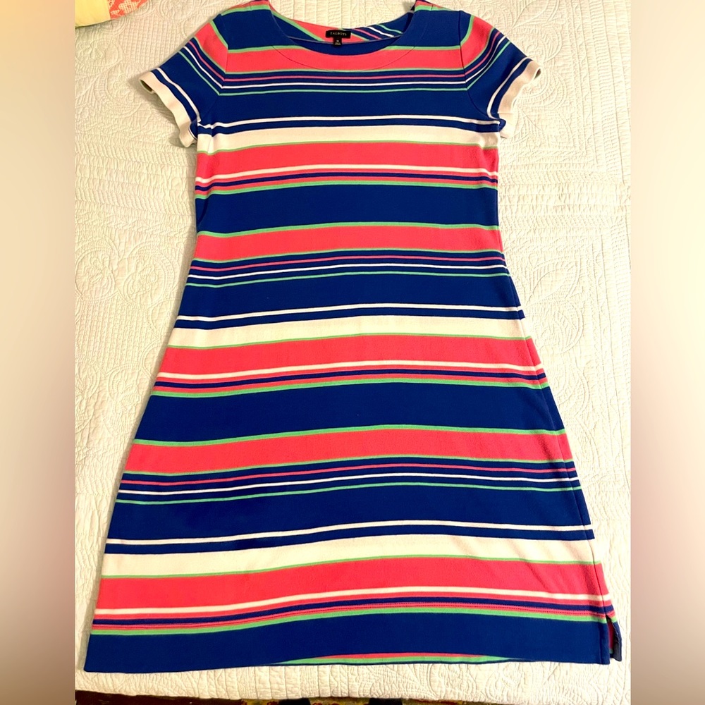 Talbots striped t-shirt dress - 100% cotton preowned - EUC